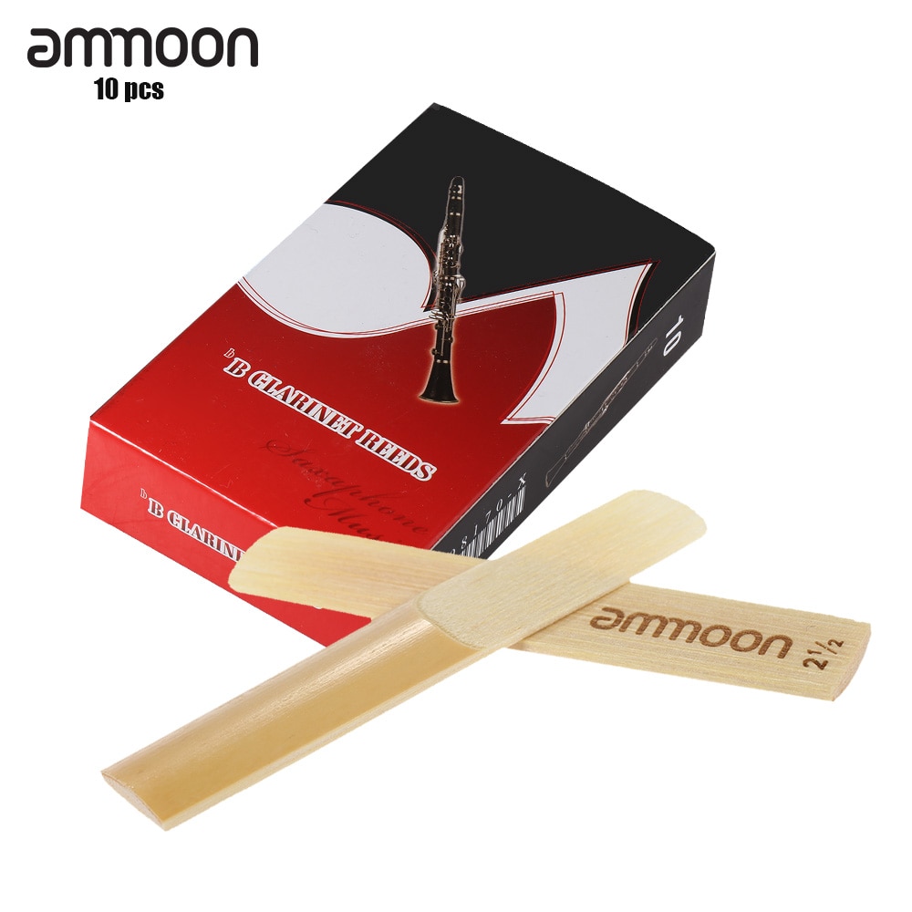Ammoon 10-pack Stukken Klarinet Bamboe Rieten Sterkte 2.5 Bamboe Riet voor Bb Klarinet Houtblazers Accessoires