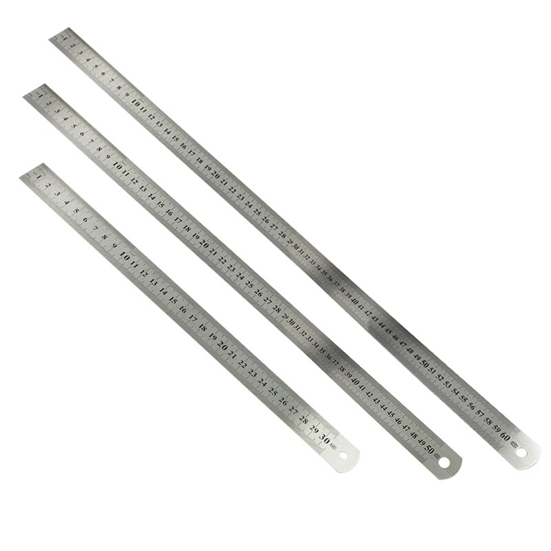 1pc 50cm metal lineal rustfrit stål lige lineal måleværktøj skala lineal kunst tilbehør kontor skoleartikler