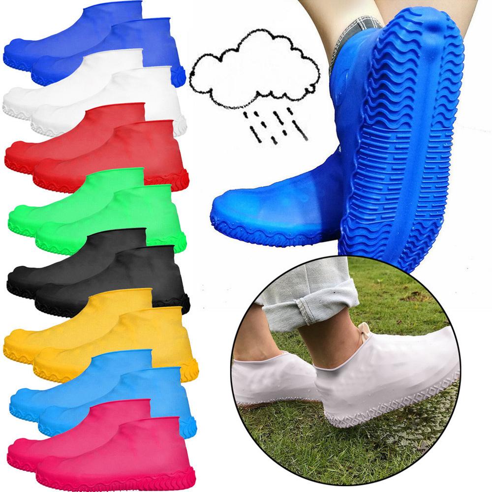 Silikon Überschuhe Regen Wasserdichte Schuh Abdeckungen Boot Abdeckung Protector Recycelbar Regen Schuhe Stiefel Überschuhe Galoschen & xs