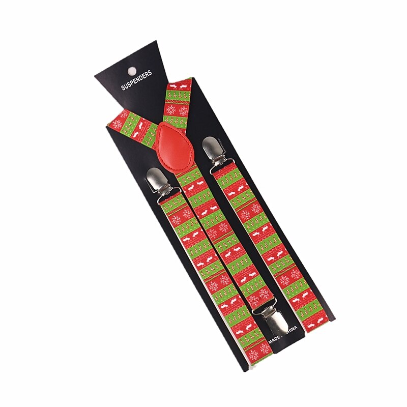 2.5cm brede jule-røde print seler justerbare y-ryg seler seler xmas: 14