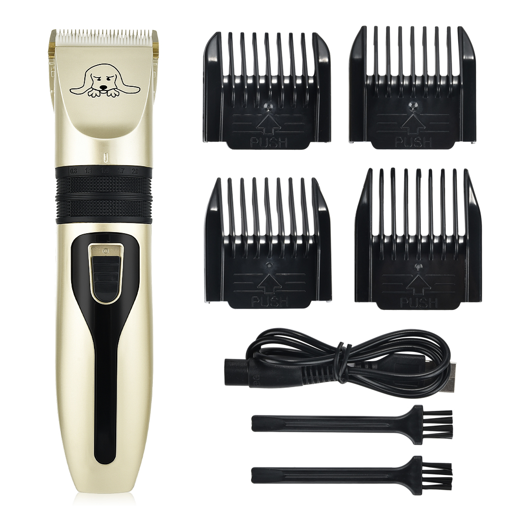 Elektrische Hond Clipper Hond Tondeuse Kit Oplaadbare Hond Kat Geluidsarme Grooming Scheerapparaat Cut Machine Set + Spare Blade: Clipper Set