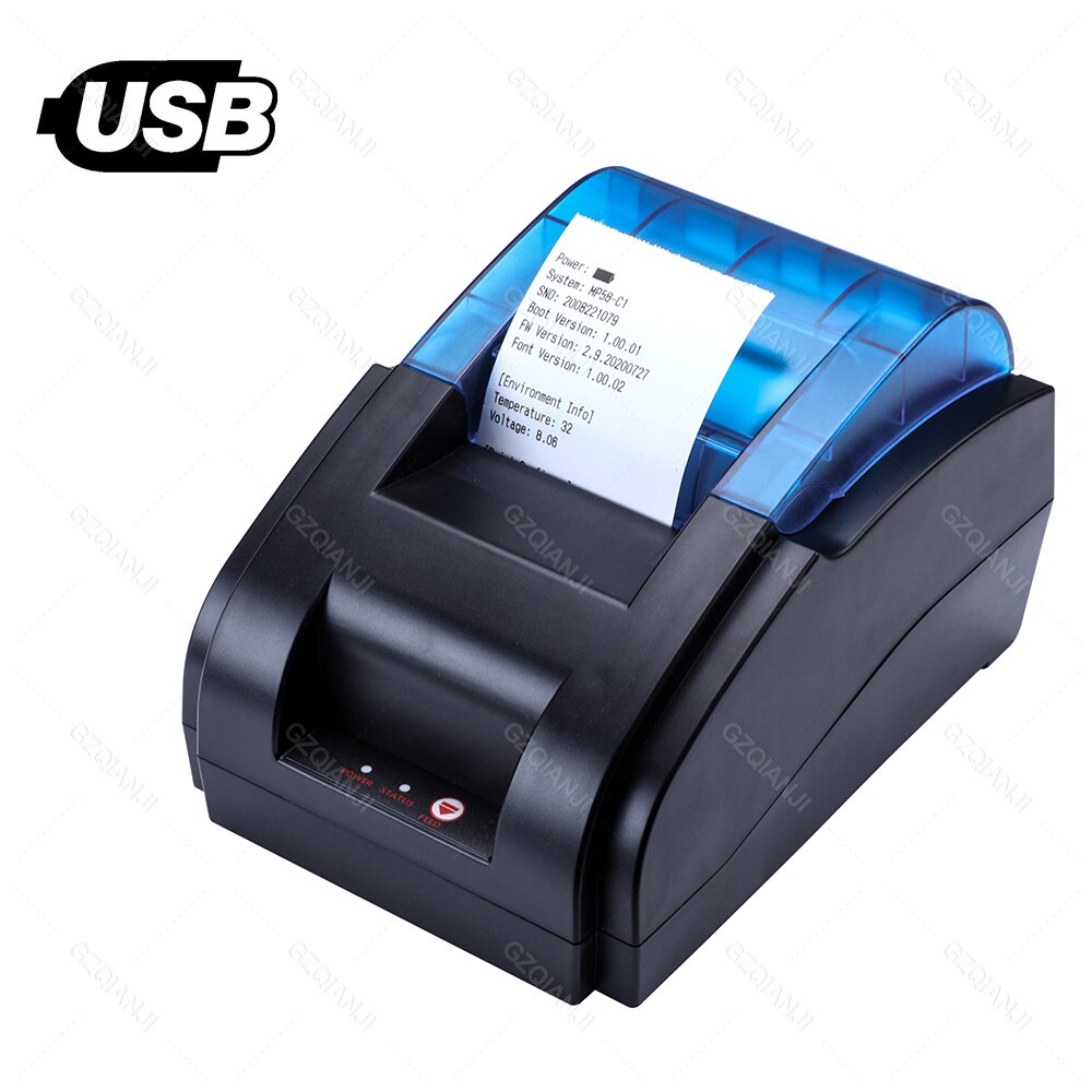 Thermal Receipt Printer 58mm POS Printer Bluetooth USB For Mobile Phone Android iOS Windows For Supermarket and Store: USB / US plug