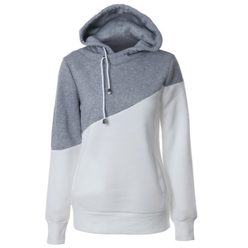 Frauen Vlies Hoodie Sweatshirts Winter Japanische Übergröße Damen zur Seite fahren Warme Tasche Mit Kapuze Jacke: grau / XL