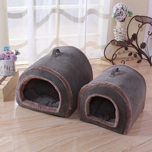 Winddicht Corduroy Self-Warming Hond Huisdier Huis Voor Hond Kat En Kleine Dieren 2 In 1 Opvouwbare Cave Huis nest Slaapbank