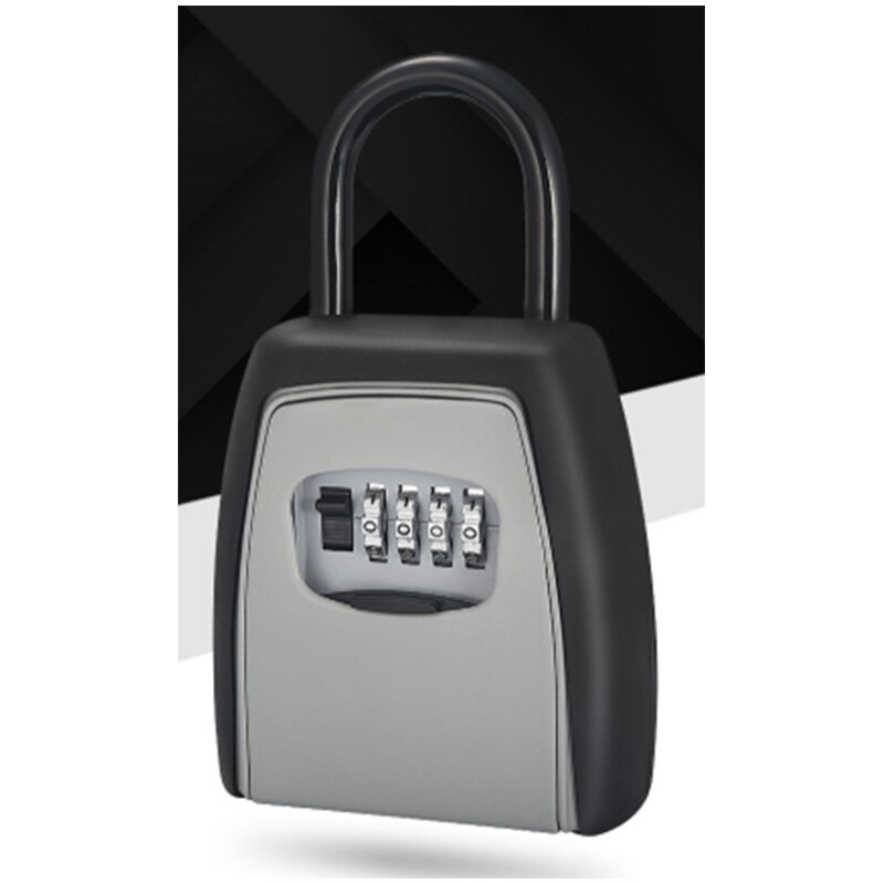 Hfes adgangskode nøgleboks grå firecifret adgangskode lås hængelås type gratis installation hængelås nøgle låsekasse nøgle opbevaring låsekasse