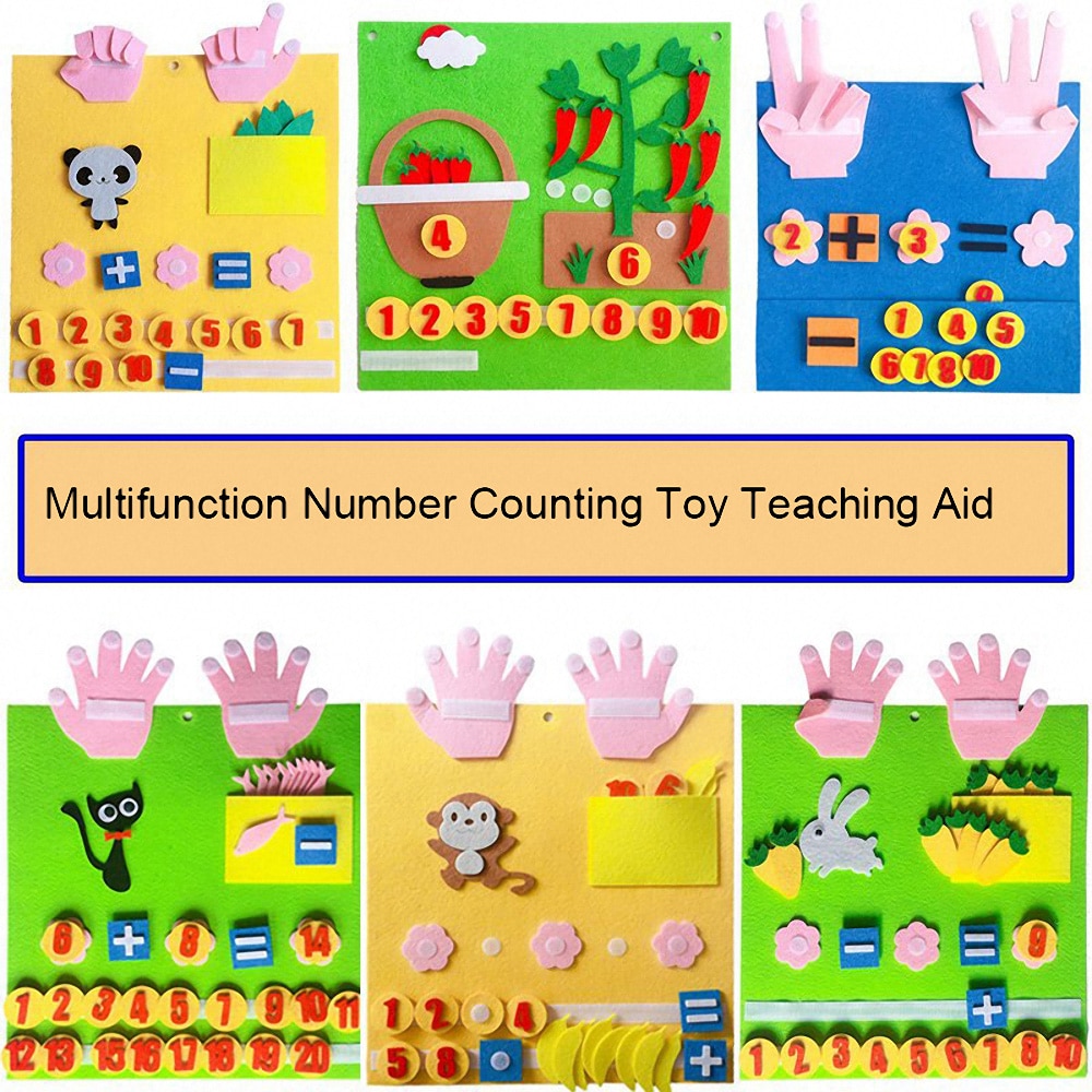 Kids Montessori Materials Educational Toys Numbers Counting Toy DIY Non-woven Math Toys Learning Toys for Children Teaching Aids