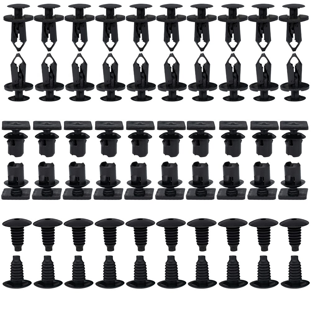 120 pièces 6 tailles voiture garniture de porte panneaux Clips Auto corps punaise Rivet intérieur toit tapis retenue pour VW Transporter T4 T5 T6