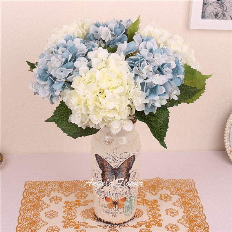 Hei -q 1 stk 46cm kunstige blomster hortensia blomster 7 farger hjemmedekorasjoner for bryllupsfest fotografering
