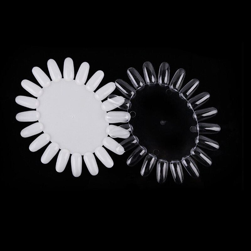 1 sæt neglespidser solsikke klare falske negle fan natur nail art runde heldækkende negle display akryl praksis manicure værktøjer