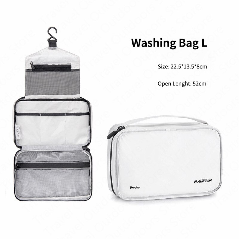 Naturehike vandtæt taske rejse kosmetisk taskevirksomhed stor kapacitet tøjpose tpu multifunktions bærbar opbevaringsbadtaske: Hvid l
