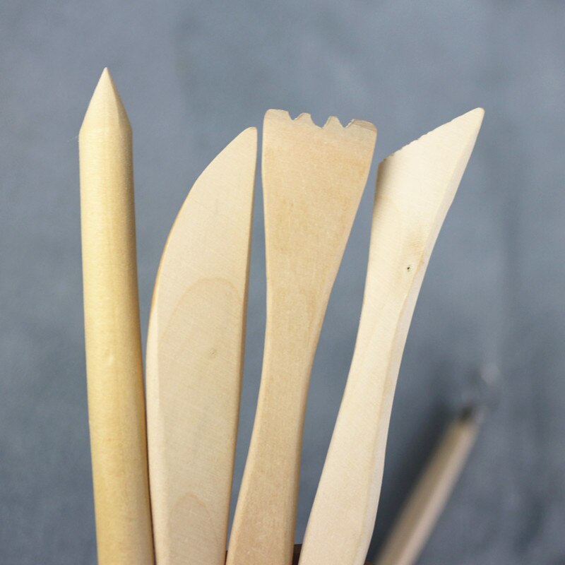5Pcs Ceramic Clay Tools Set Polymer Clay Tools Pottery Tools Set Wooden Pottery Sculpting Clay Cleaning Tool Set Tool Sculpture