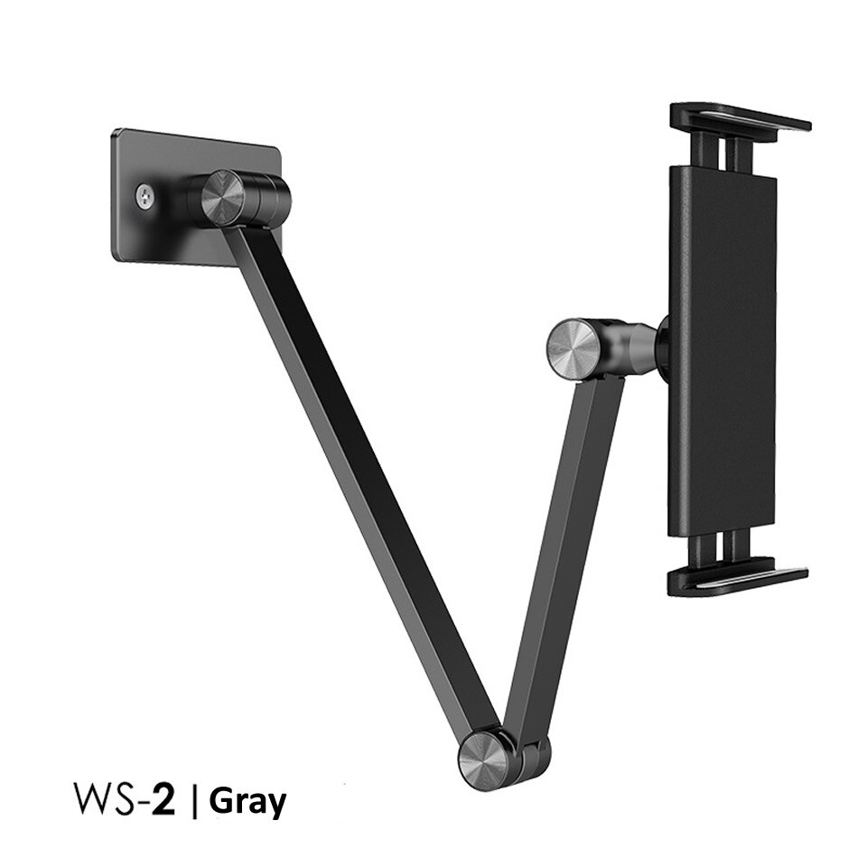 Lange Arm Wall Mount Tablet Stand Multi Hoek Verstelbare Drie As Aluminium Mobiele Telefoon Wall Mount Houder Voor Iphone ipad: Black