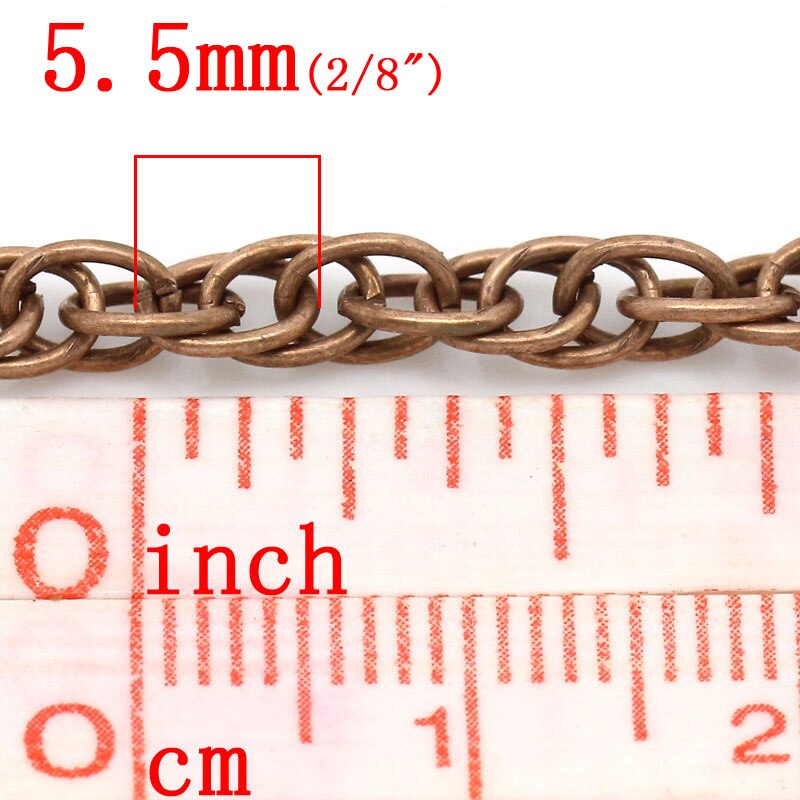 8 Seizoenen Schakelkettingen Vlechten Antieke Koperen 5.5Mm X 4Mm (2/8 "X 1/8"),5M (B28503)