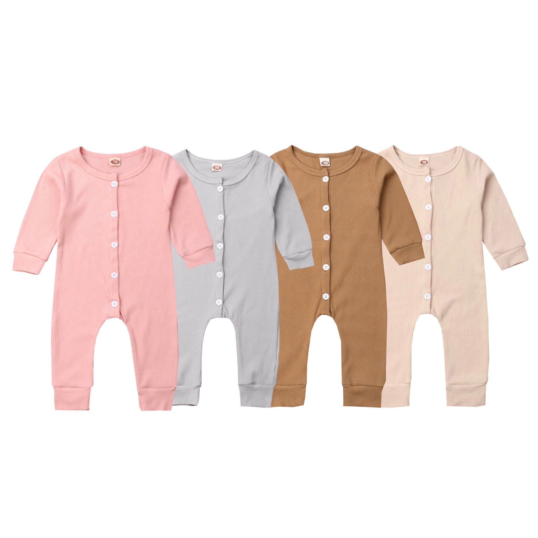 Spädbarn baby flicka pojke höst vinter stickad romper jumpsuit övergripande kläder