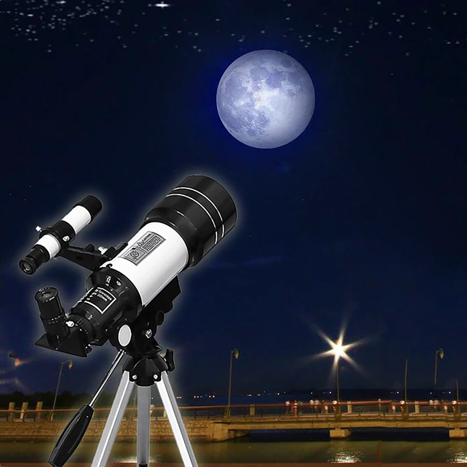 Groothoek Refractor 70Mm Astronomische Telescoop, groothoek Krachtige Zoom Telescoop Statief Telescoop Voor Kinderen Jaar