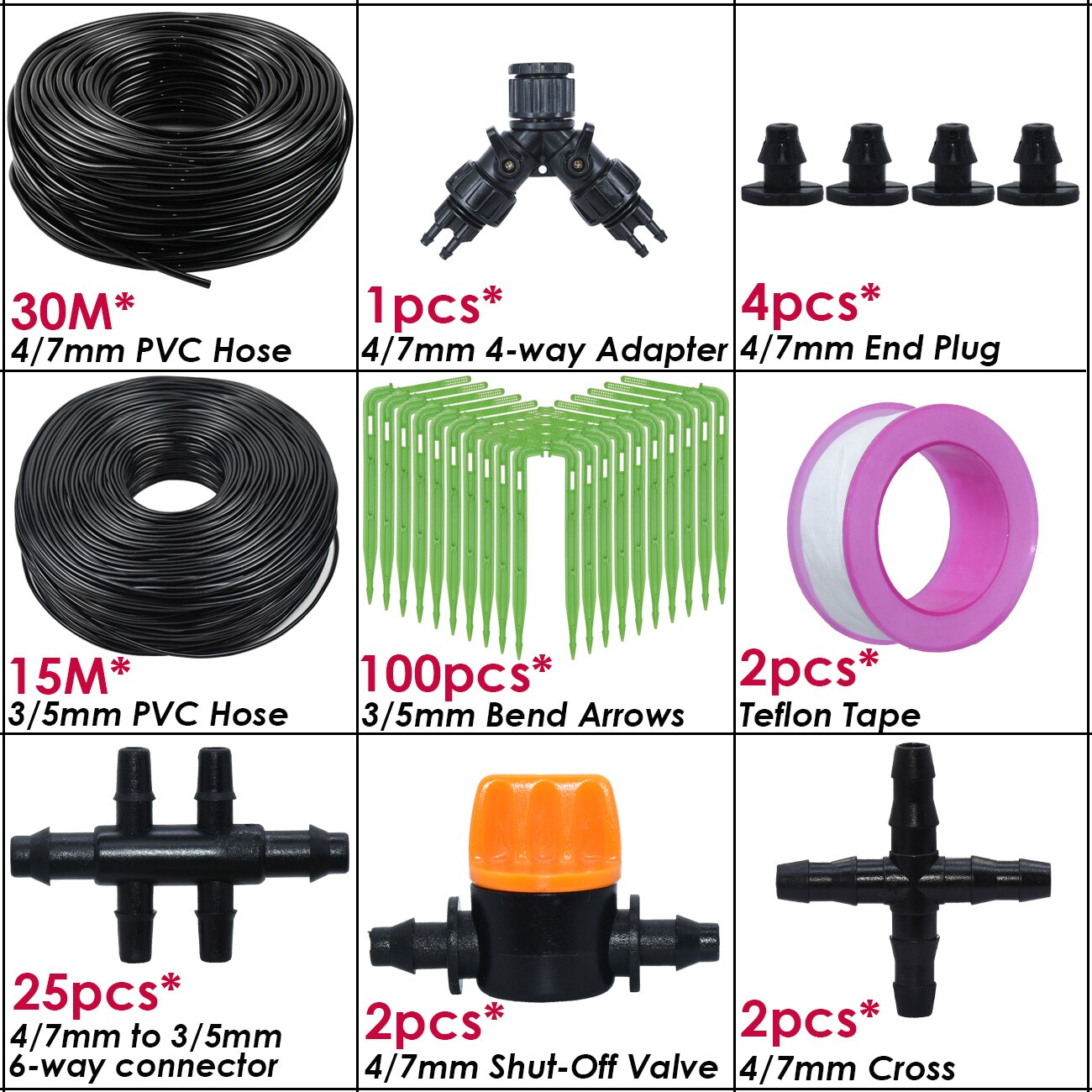 KESLA kit sistema di irrigazione a goccia con irrigazione automatica Gocciolatori per tubi da 4/7mm a 3/5mm per giardino domestico Pianta in vaso bonsai Serra: Viola