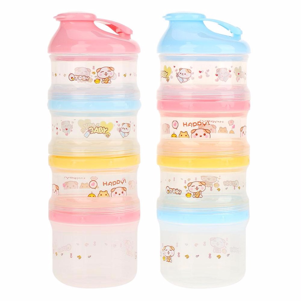 4 lagen Baby Melkpoeder Container Doos Draagbare Snack Formule Dispenser Babyvoeding Voedsel Opslag Container Voor Kinderen