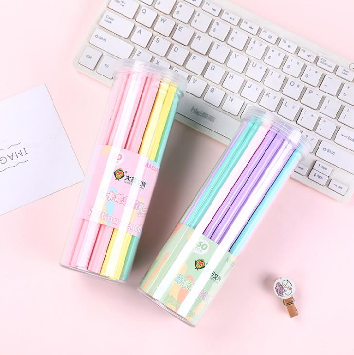 50 Pcs/pack Cute Candy Macaroon Color HB Black Lead Wooden Standard Pencils Art Drawing Sketch Pencil Office School Stationery