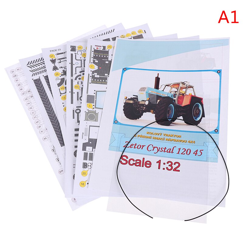 Folding Mini 3D Papercraft Crystal 120 45 Tractor Czech DIY Adult Craft: A1