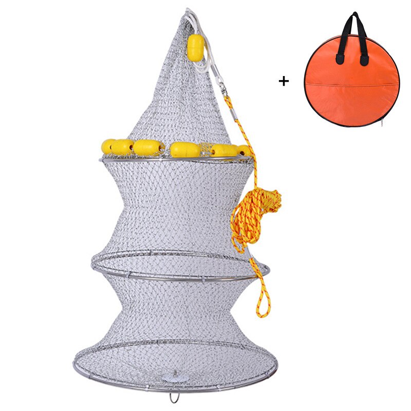 Draagbaar visnet van roestvrij staal, visnet, garnalennet, kooinet, visnet, opvouwbaar visnet met dobber: Stijl 2