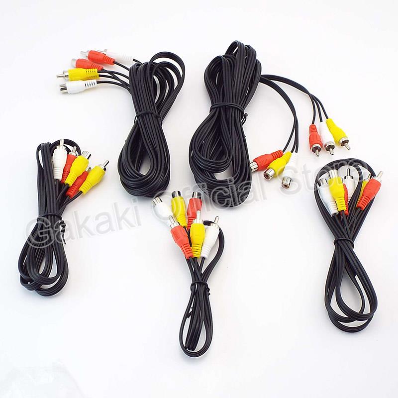 3 Rca Naar 3 Rca Kabel Audio Video Av Man-vrouw Verlengkabel Audio Kabels