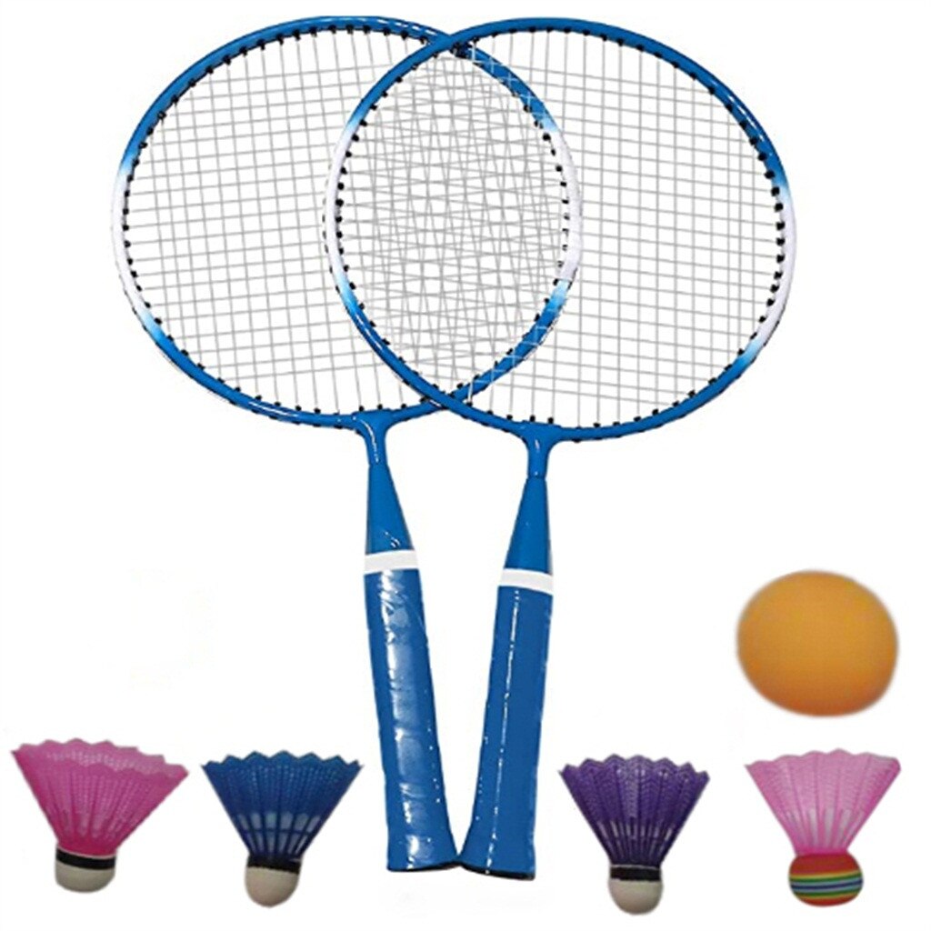 Badminton Set, Portable Outdoor Badminton Combination Set Badminton Net System Shuttlecocks Rackets Training Sports: Blue 