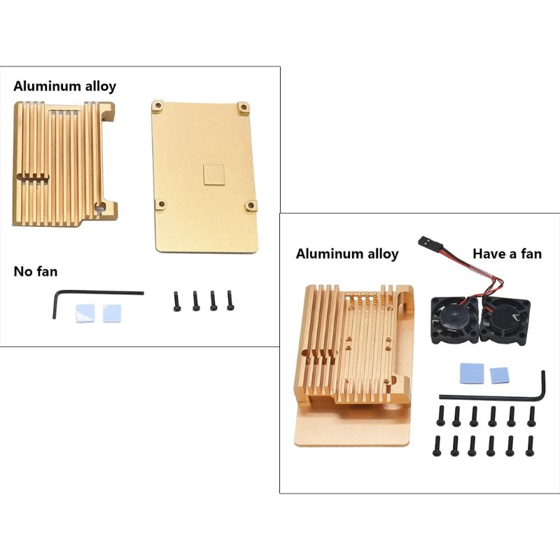 Aluminium Behuizing Case Metal Shell Black Box Uitstralende Plaat Heatsink Cooler voor Raspberry Pi 4 Model B