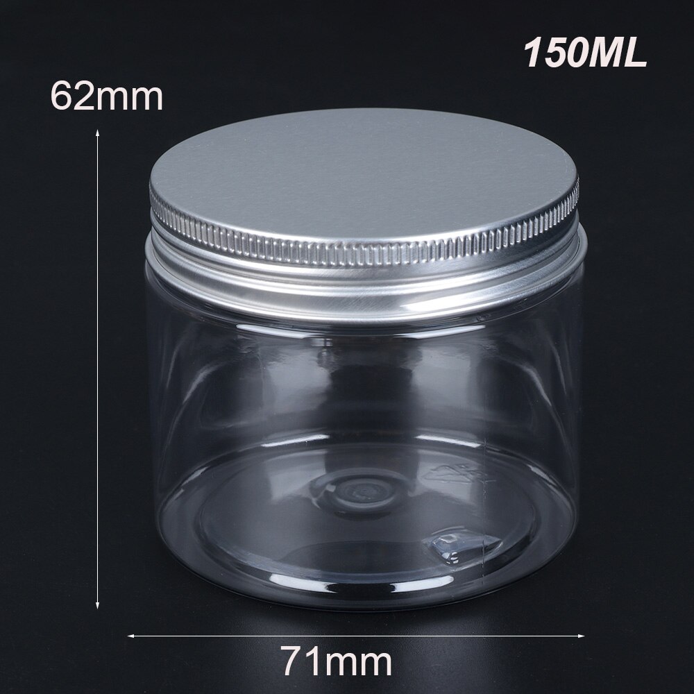 30-250ml Aluminum Cap Cosmetic Tin Pot Lip Balm Jar Containers Oil Wax Empty Home Storage Plastic Container Aluminum Cap Bottle: 150ml