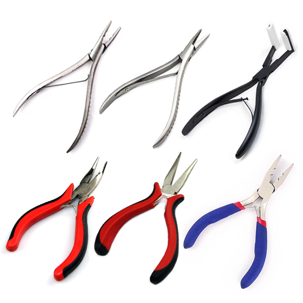 Alicates para extensiones de cabello con cinta, kit de herramientas, pinzas para extensiones de cabello, juego de alicates para extensiones de cabello de acero nanoring
