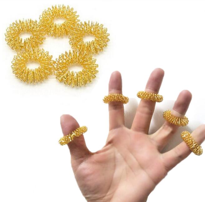 5PC Spiky Sensory Finger Acupressure Ring Fidget Toy For Kids Adults Silent Stress Relief Massager Helps With Focus ADHD Autism