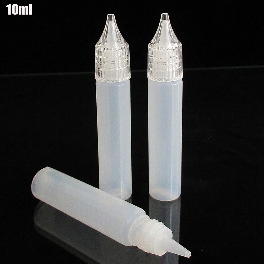 10Stck X 10ml 15ml 30ml Stift Tropfer Flaschen Leere Kunststoff Auge Flüssigkeit E Saft Squeezable Container mit Kristall Kappe + Mini Trichter