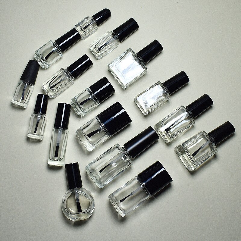 5 Ml/10 Ml/15 Ml Draagbare Lege Nagellak Glazen Fles Met Borstel Vierkante Opbergdoos Container nagel Olie Jar Box