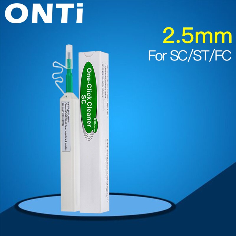 Onti 2Pcs One-Click Cleaner Glasvezel Schoner Pen Reinigt 2.5Mm Sc Fc St En 1.25Mm lc Mu Connector Over 800 Keer