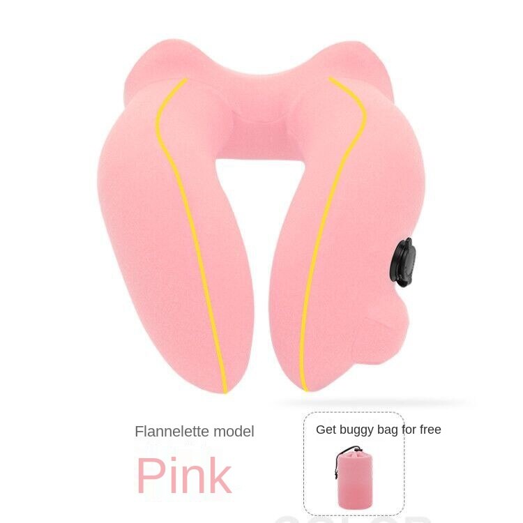Outdoor Toeristische Vliegtuig Neksteun Kussens Klapstoel Zitkussen Pad Reizen Hoofdsteun: pink