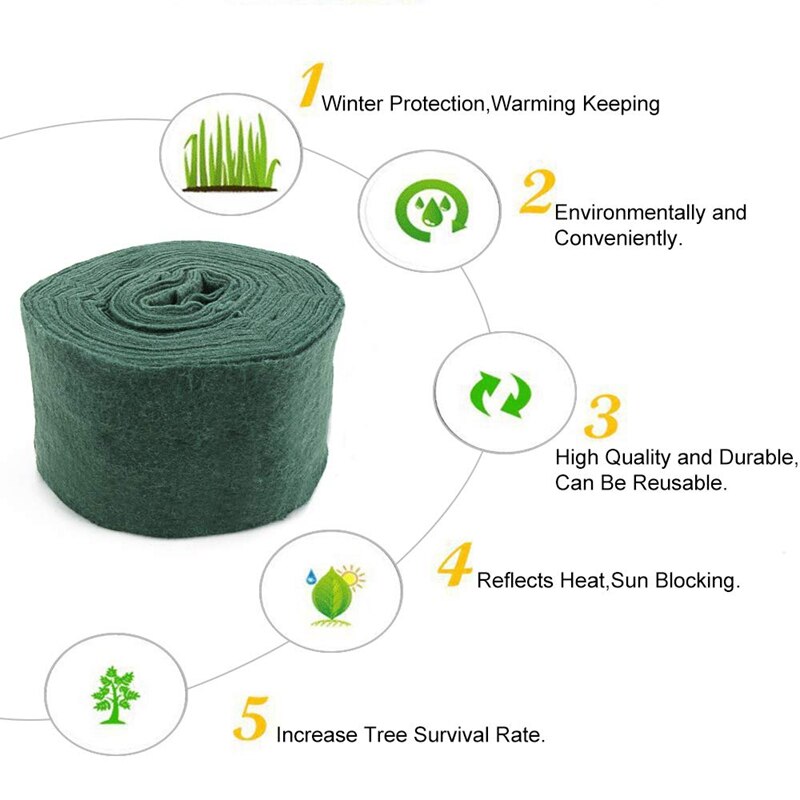 Træbeskytter wrap vinter proteon træstamme beskyttelse wrap planter bandage pakning til varm holdning og fugtgivende