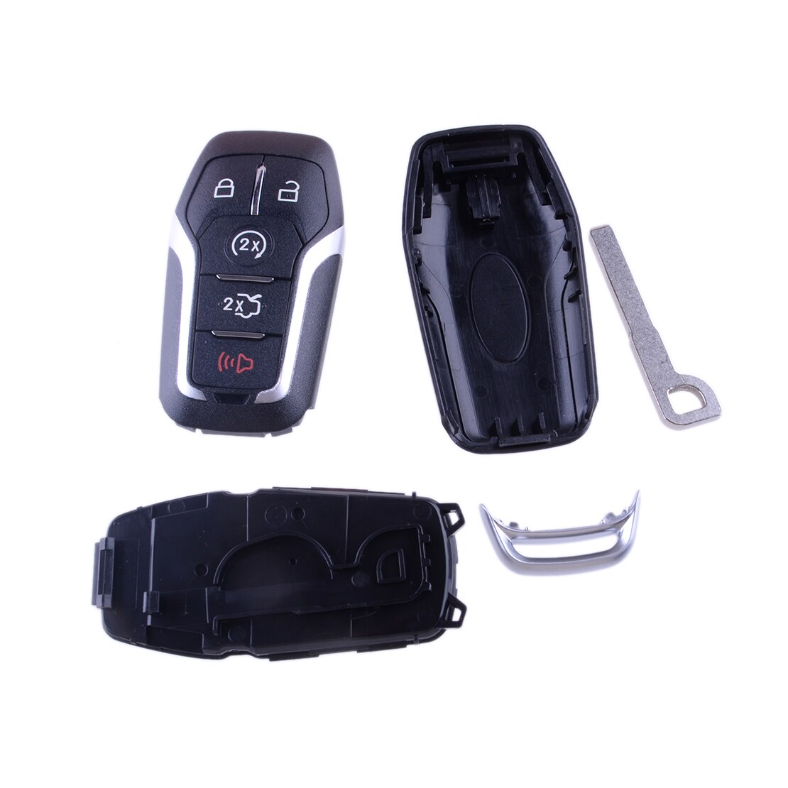 Mando a distancia de 5 botones para Ford Mustang F150, mando a distancia sin cortar, funda de M3N-A2C31243300 para Ford Mustang F150 Explorer Edge Fusion Lincoln MKC MKX MKZ