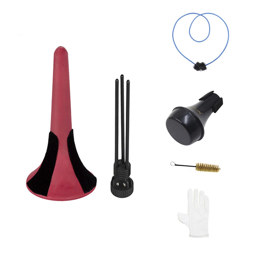 5Pcs Handschoenen Trompet Cleaning Kit Onderhoud Mute Muziekinstrument Praktische Stand Professionele Pakket Care Flexibele Borstel