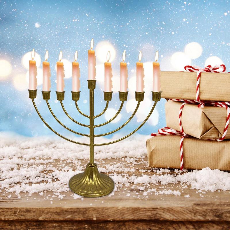 Jüdischer Kerzenhalter, 7/9 Zweig, Kerzenständer aus Metall, Chanukka-Kerzenständer, jüdische Halfter, Menora-Ständer, Dekorationen