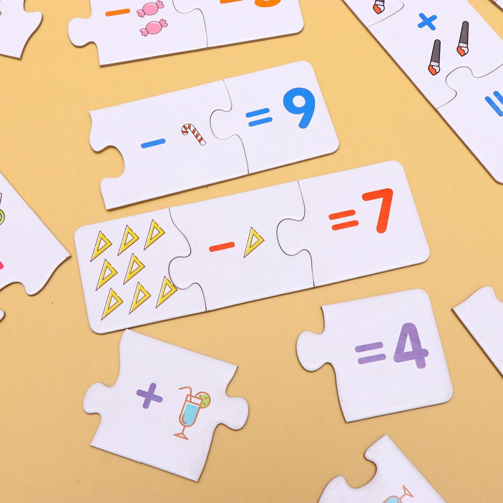 Children Paper Educational Jigsaw Puzzle Kids Early Educational Plaything (The Addition and Subtraction Series Matching Puzzle)