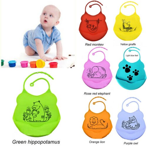 reizendes Kind Baby Kinder Silikon Cartoon Bib Baby Mittagessen Fütterung Lätzchen Wasserdichte SS