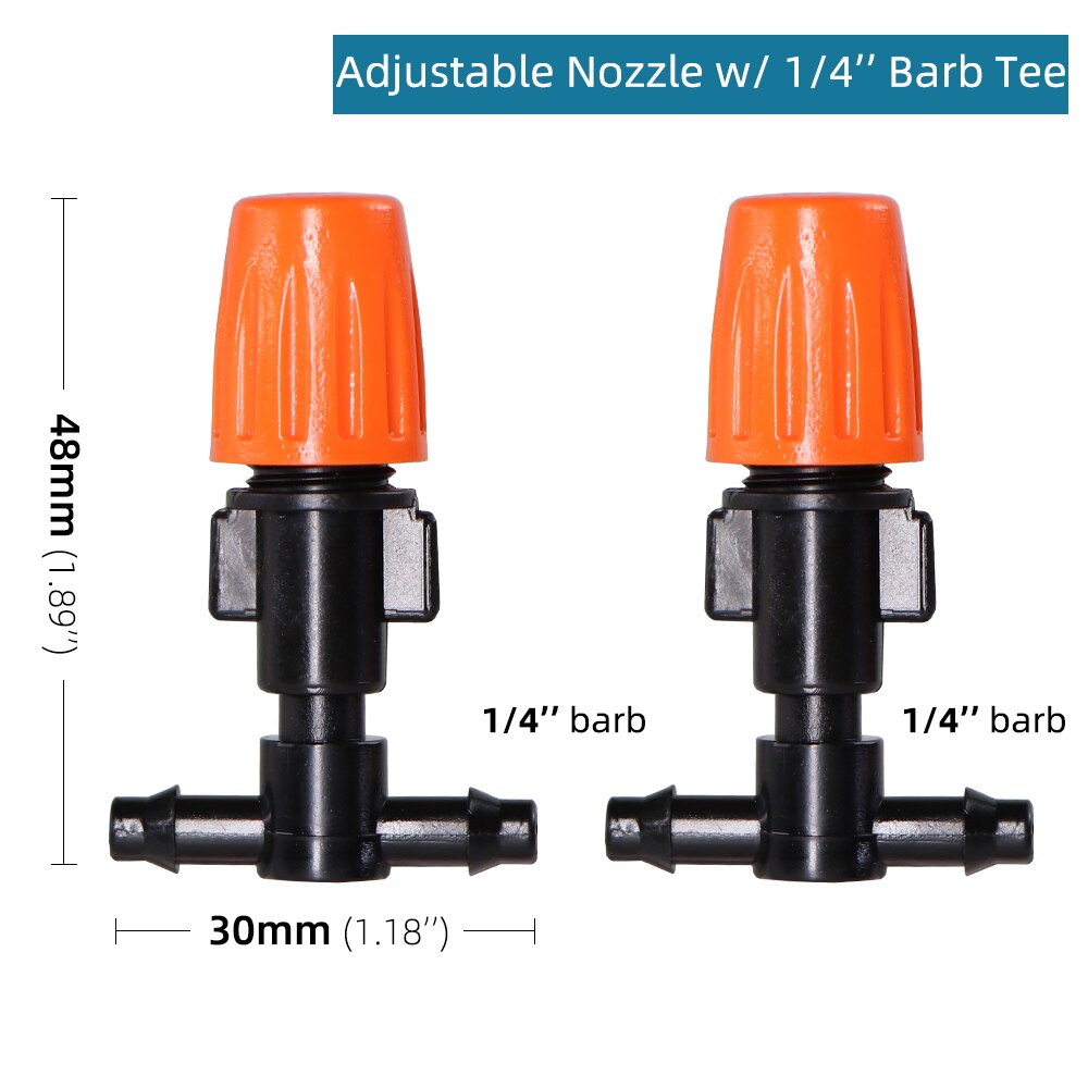 Aspersores atomizadores de pulverización para jardín, sistema de riego por goteo con conectores, boquilla de goteo de 1/4 &quot;y 3/8&quot;