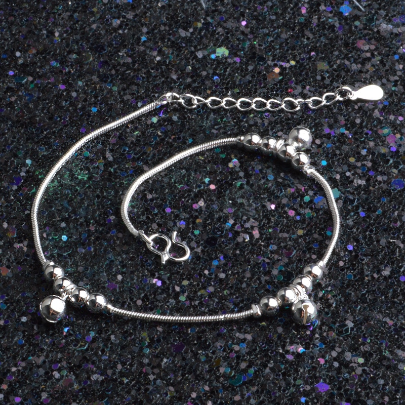 12 Kralen 3 Bells Enkelband Verzilverd Kleur Charms Enkelband Halhal Sieraden Enkelbanden Voor Vrouwen Indian Sieraden Been