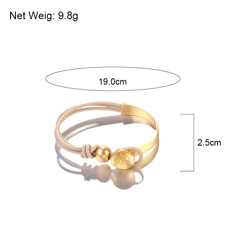 Flashbuy dell'oro dell'annata del Metallo Pendenti e Ciondoli Bracciali in Pelle per Le Donne di Modo Semplice Borda I Braccialetti A più Strati di Cuoio Dei Braccialetti Regalo