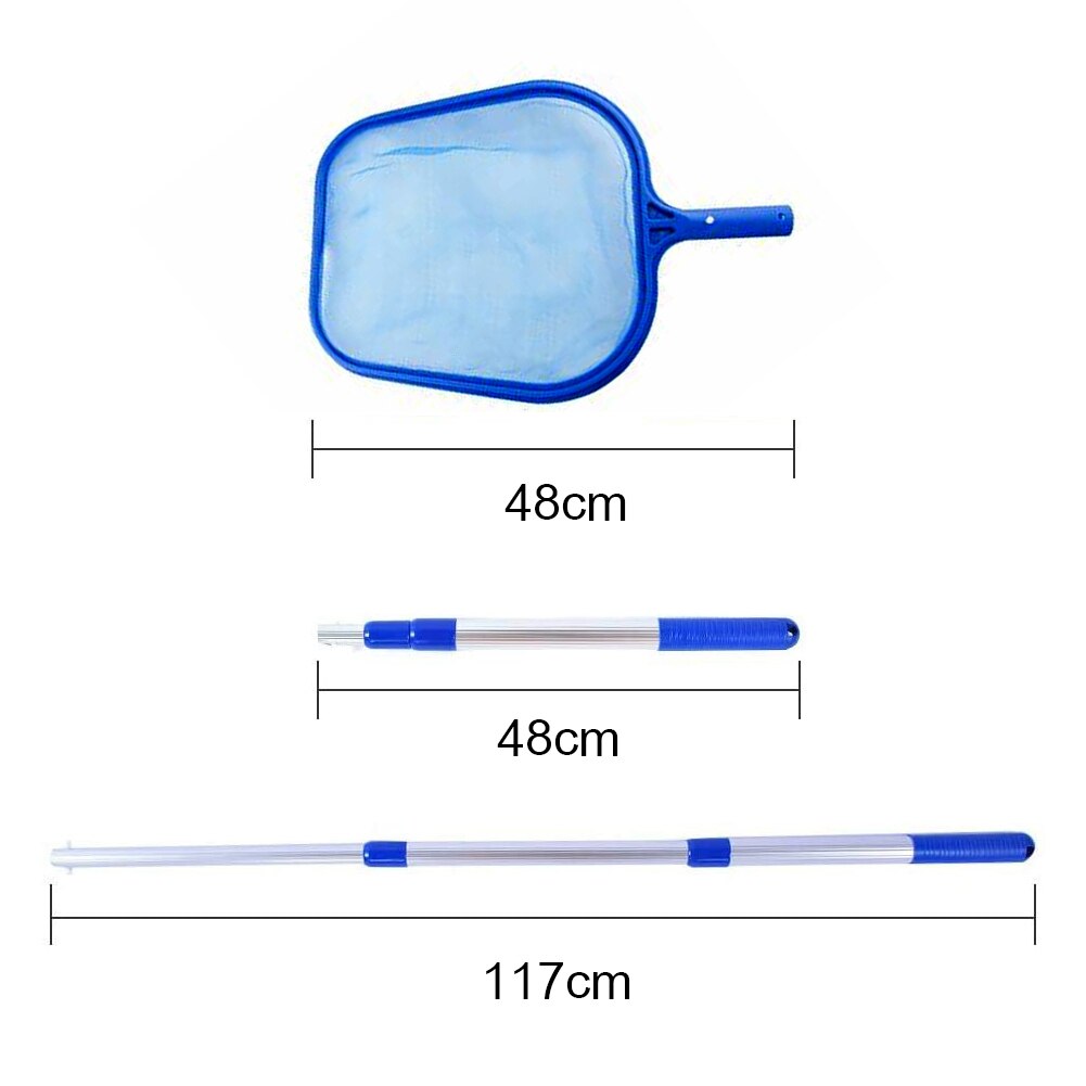 Swimming Pool Skimmer Net with Telescopic Pole Leaf Catcher Mesh Bags Salvaging Pool Water Garbage Ponds Cleaning Debris Tools