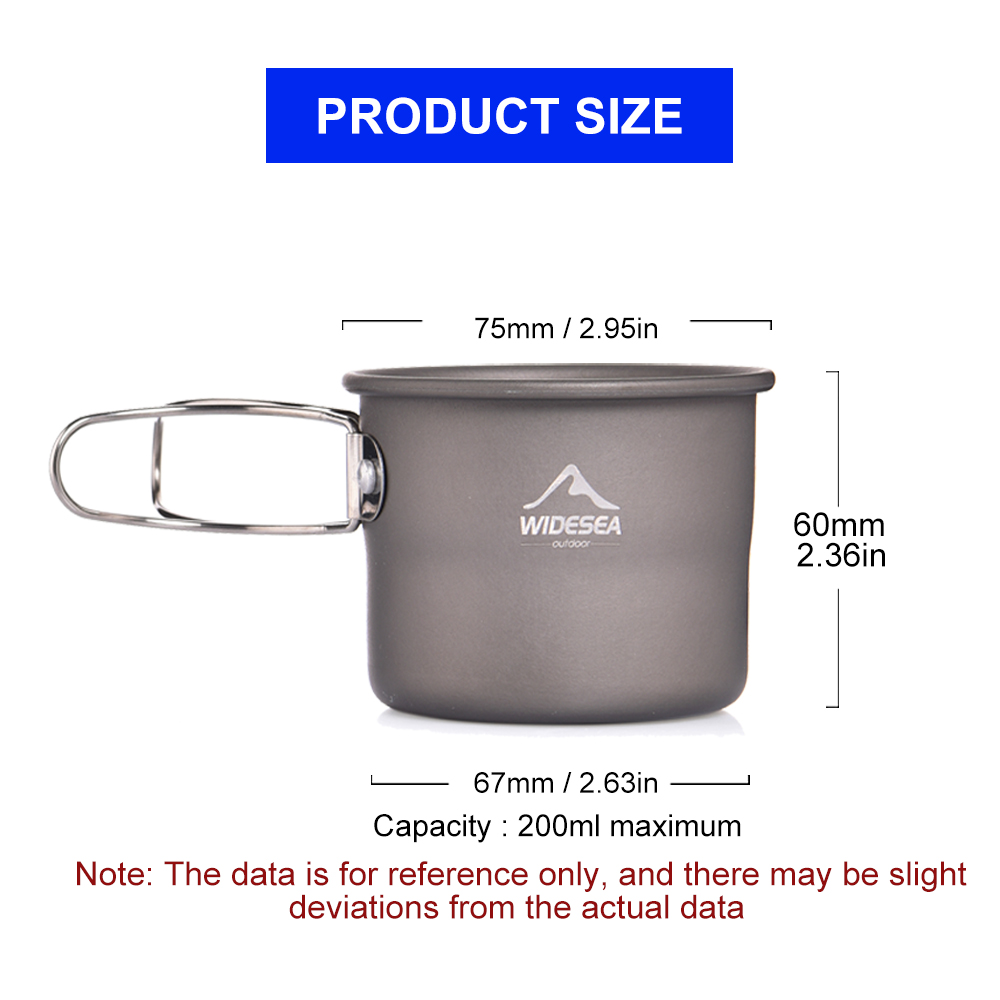 Widesea – tasse de Camping en aluminium, tasse de café thé en plein air, vaisselle touristique, fournitures de cuisine de pique-nique, équipement de randonnée touristique