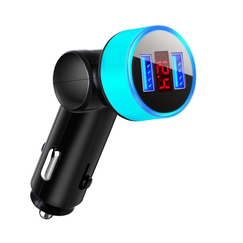 2 Usb Autolader Digitale Display Sigarettenaansteker Opladen Adapter Voertuig Verlichting Converter Micro Usb C Type C Kabel TXTB1: 04