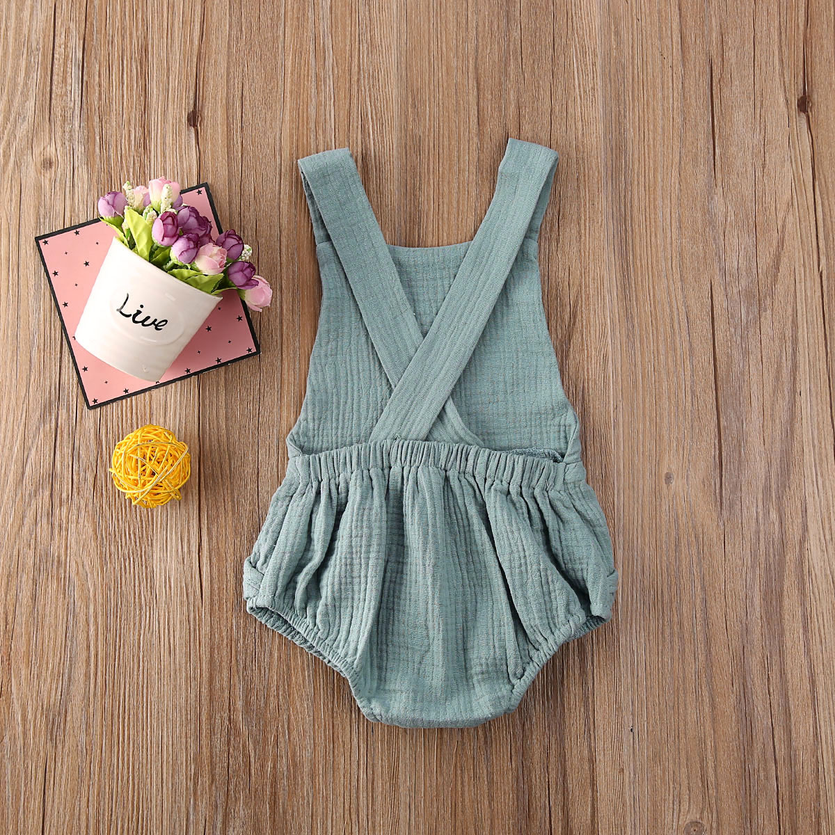 sommer Casaul Nettes Art Baby Bodys Kleinkind Jungen Mädchen Solide Baumwolle Leinen Gesamt Baby Kleidung Lätzchen Hosen freundlicher Outfit