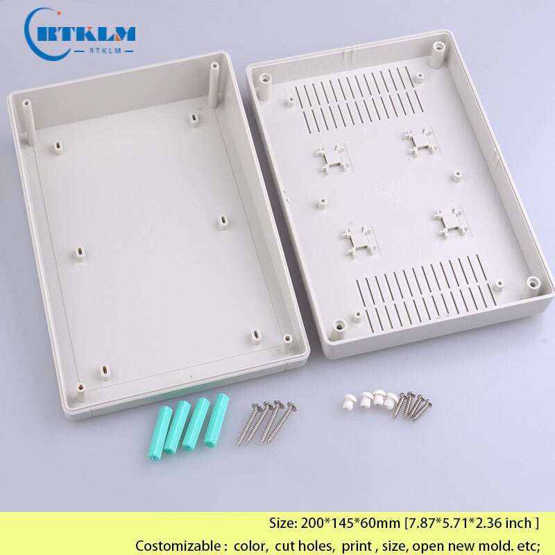Wall mounting junction box Plastic enclosure ABS plastic box DIY electronic project case Custom shell 200*145*60mm