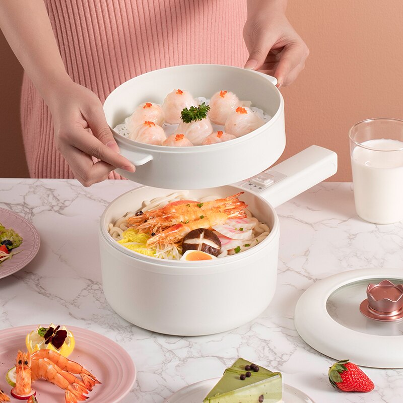 220V 1.6L Electric Frying Pan Non-stick Multi Cooker Household Electric Cooking Machine Pot Portable Electric Pot