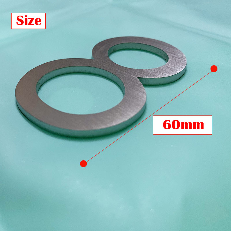 60mm Stainless Steel Self Adhesive House Number Sticker Metal Doorplate Home Door Plaque Numbers Sign For Mailbox Street Numbers